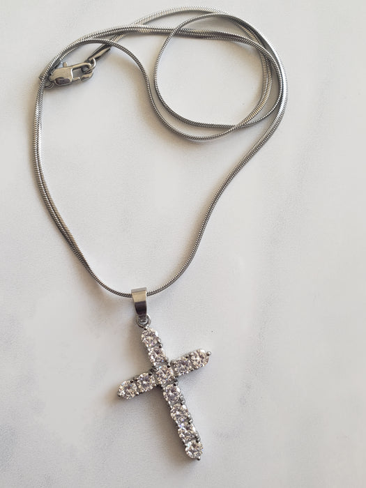 Diamond Cross Pendant Necklace (TF) - ebrook lael