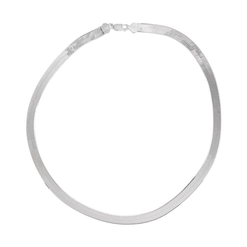 Herringbone Sleek Flat Choker 18k  Necklace (TF) - ebrook lael
