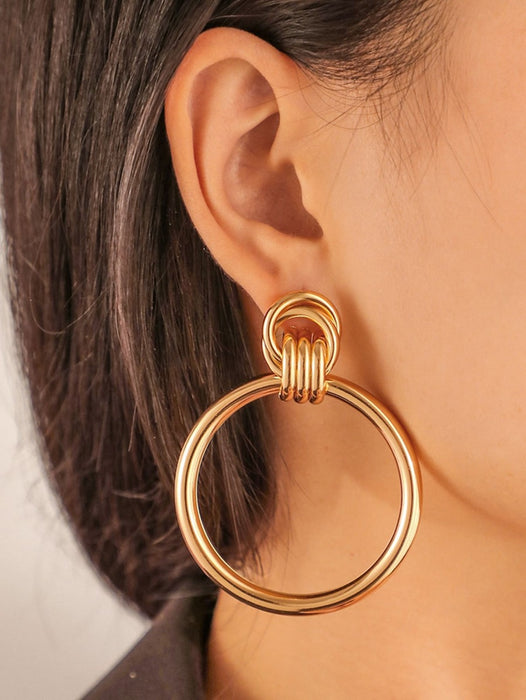 Lina Circle Drop Earrings (N-TF)