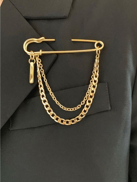 Gold Safety pin Brooch