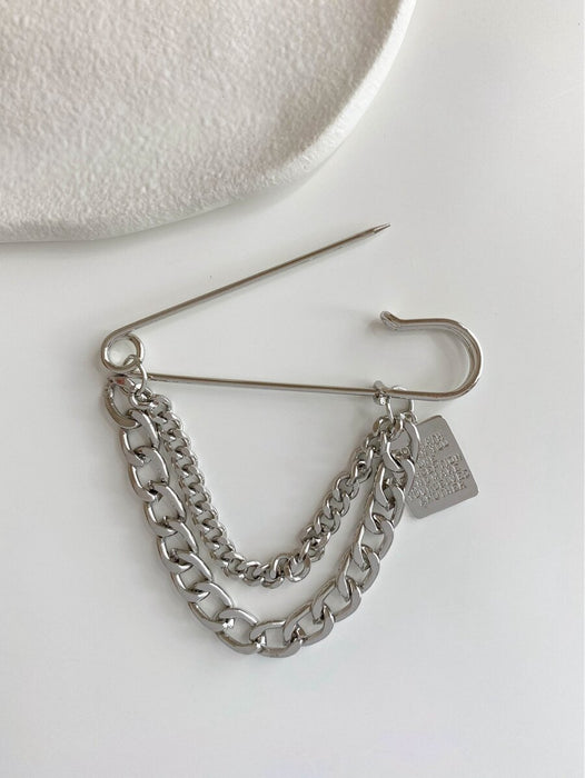 Silver Safety pin Brooch