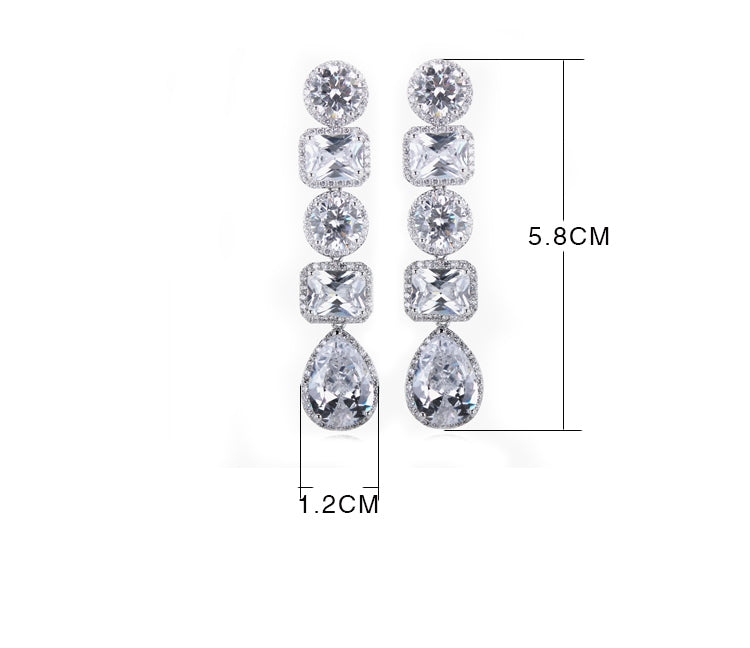 Lilly chandelier drop earrings- zirconia - ebrooklael