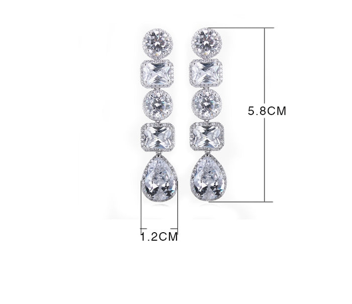 Lilly chandelier drop earrings- zirconia - ebrooklael