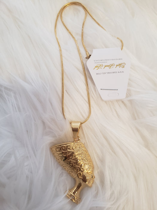 GOLD Nefertiti Egyptian Necklace (TF) - ebrooklael