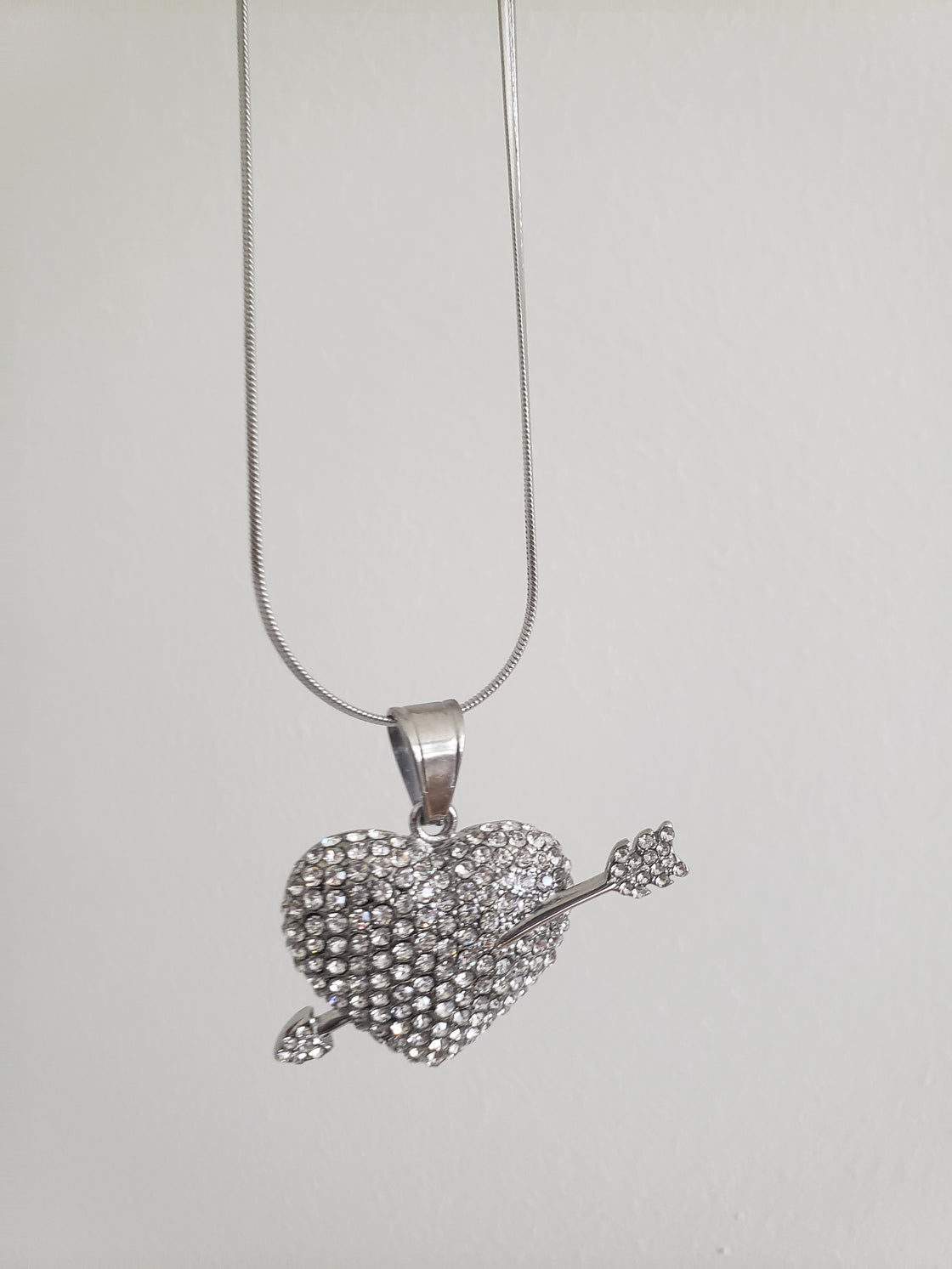 Diamond Heart with Arrow Pendant necklace-medium (TF) - ebrook lael