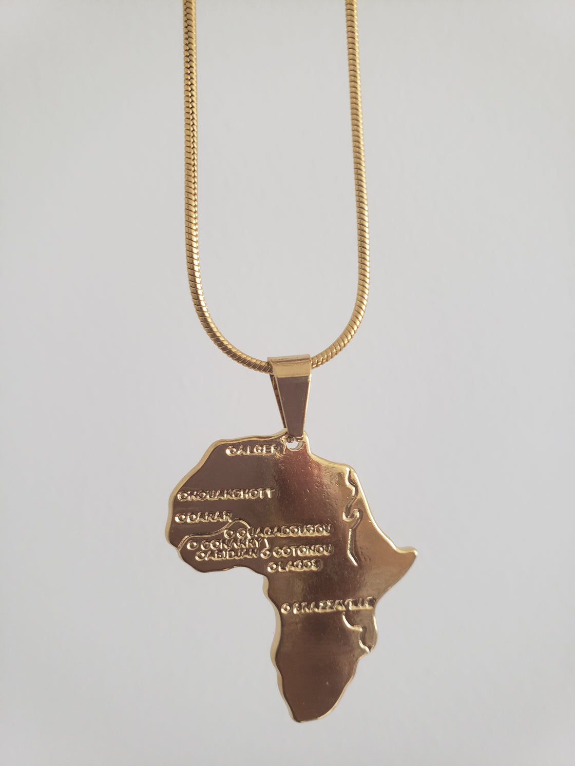 Africa Map Pendant Necklace  (TF) - ebrook lael