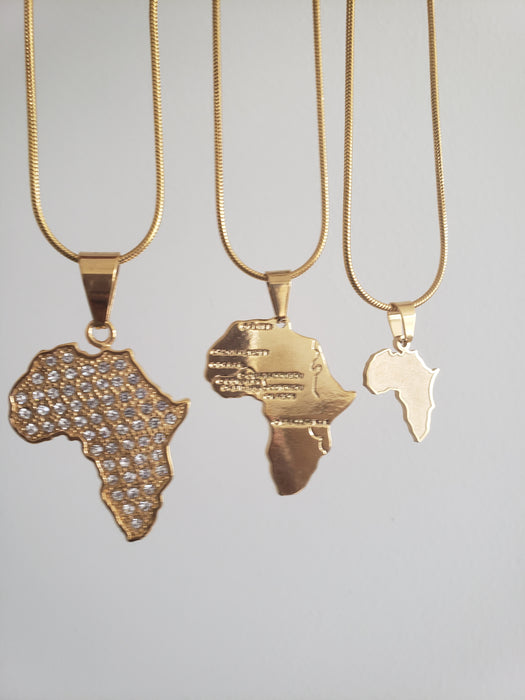 Africa Map Pendant Necklace  (TF) - ebrook lael