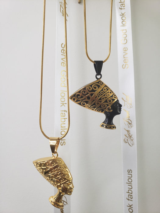 Melanin Queen Nefertiti Pendant Necklace  (TF) - ebrook lael