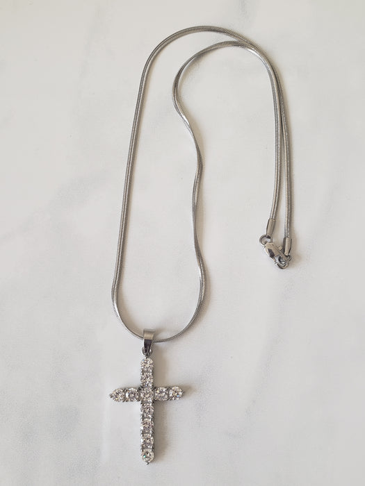 Diamond Cross Pendant Necklace (TF) - ebrook lael