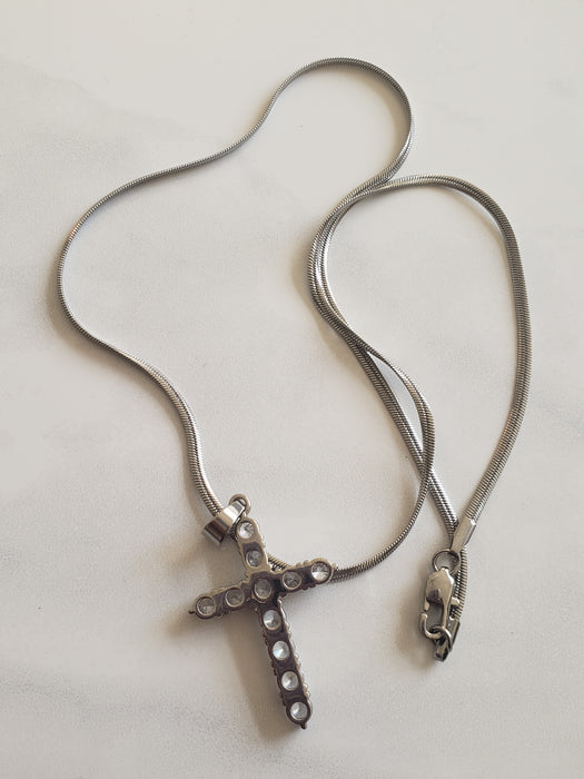 Diamond Cross Pendant Necklace (TF) - ebrook lael