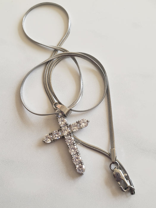 Diamond Cross Pendant Necklace (TF) - ebrook lael