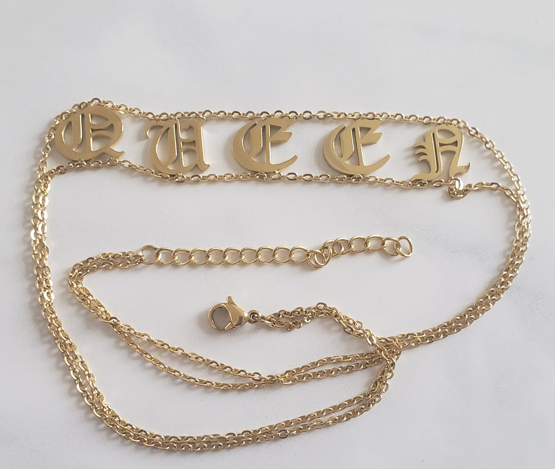 QUEEN old English Choker 18k (TF) - ebrook lael