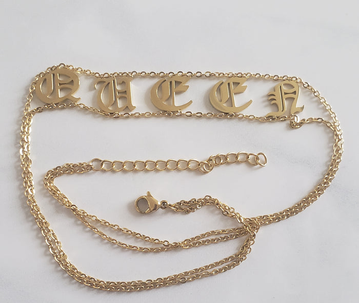 QUEEN old English Choker 18k (TF) - ebrook lael