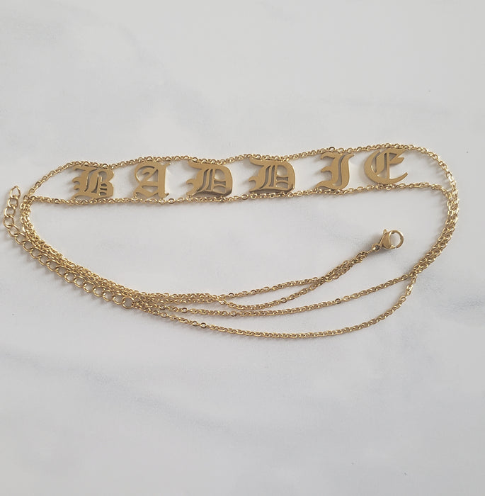 BADDIE old English Choker 18k (TF) - ebrook lael