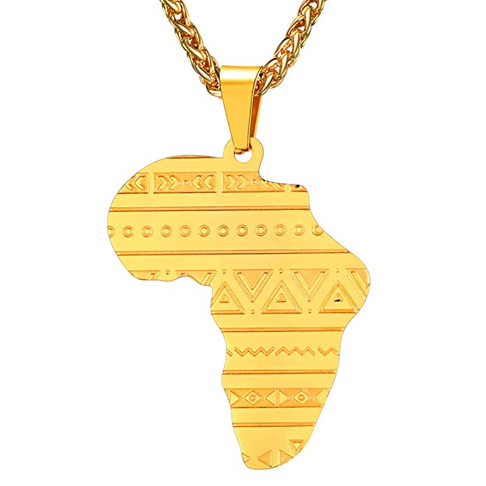 Mystic symbols Africa Map Pendant Necklace  (TF) - ebrook lael