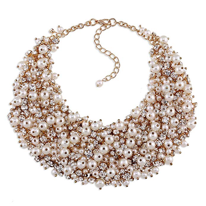 Lula glitz and glam pearl statement necklace (N-TF) - ebrook lael