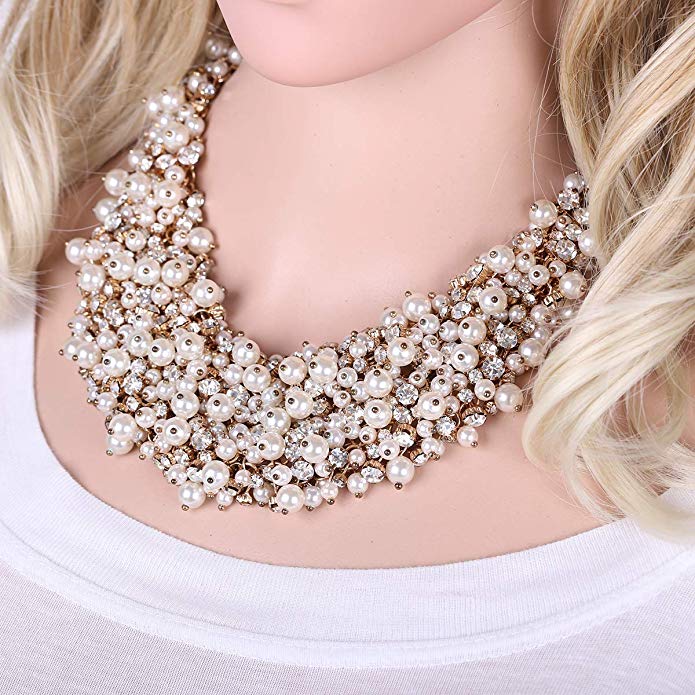 Lula glitz and glam pearl statement necklace (N-TF) - ebrook lael