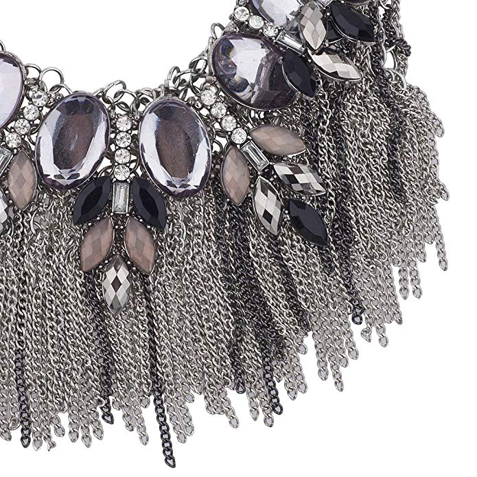 LeLe Fringe  Bib chain statement necklace - ebrooklael