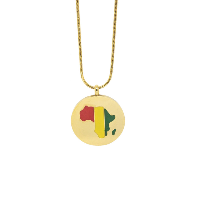 AFRICA MAP ENAMEL Pendant Necklace  (TF) - ebrook lael