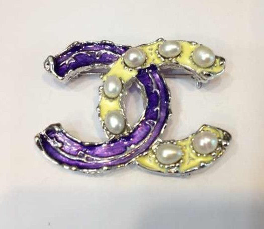 Purple & yellow   brooch - ebrooklael