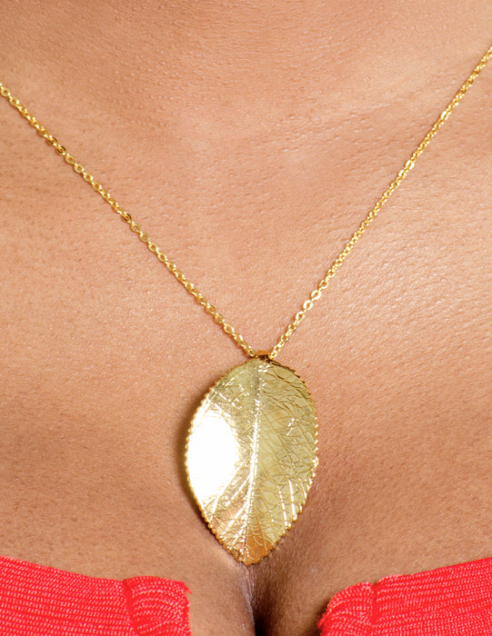 TEXTURE LEAF Necklace (TF) - ebrooklael