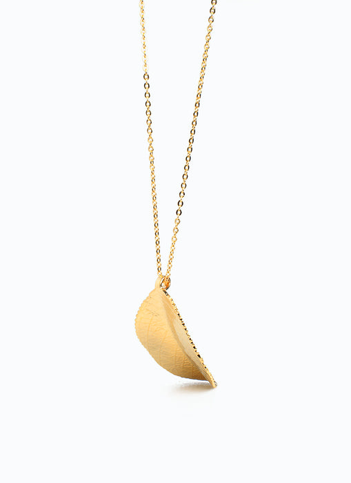 TEXTURE LEAF Necklace (TF) - ebrooklael