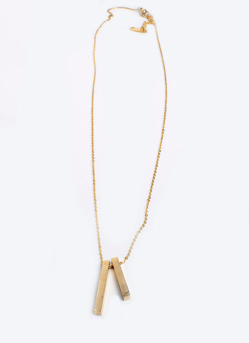 CHLOE2 necklace pendent (GOLD) - TARNISH FREE - ebrooklael