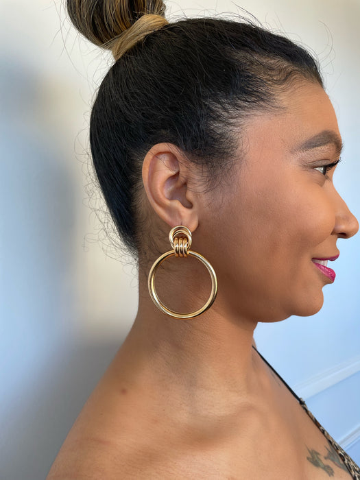 Lina Circle Drop Earrings (N-TF)