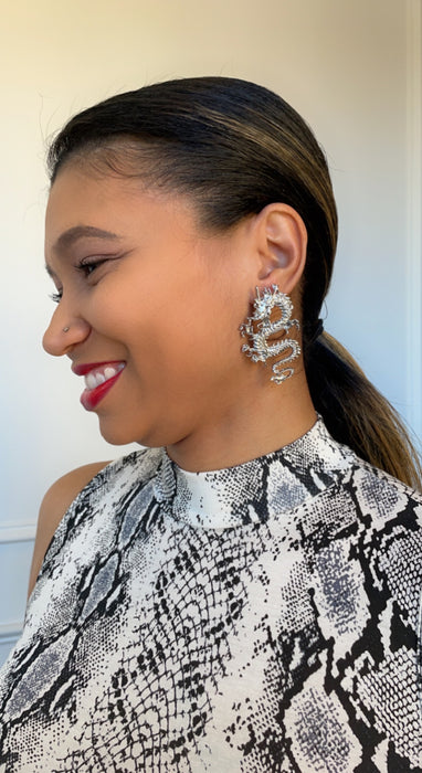 Dragon Statement Earrings   (N-TF)