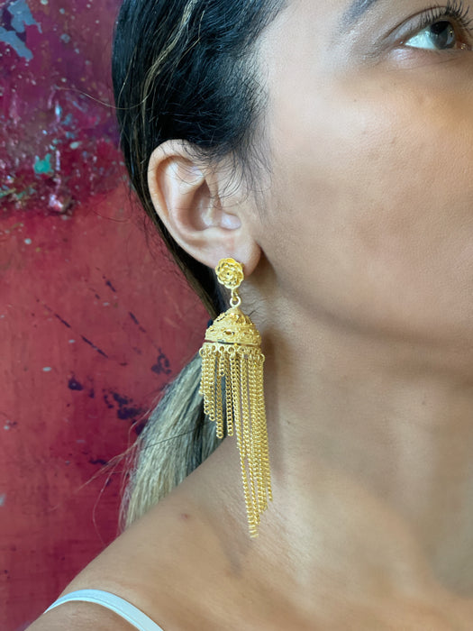 Kim Jhumka Gold Plated Earring  (TF)