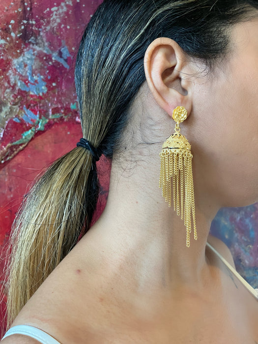 Kim Jhumka Gold Plated Earring  (TF)