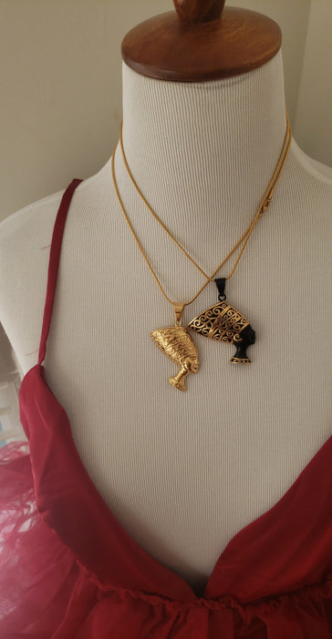 GOLD Nefertiti Egyptian Necklace (TF) - ebrooklael