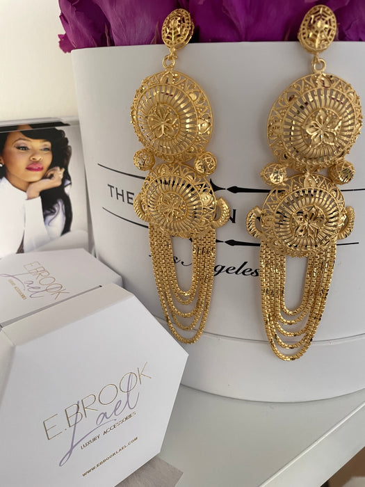 Malinda  Jhumka Gold Plated Earring  (TF)