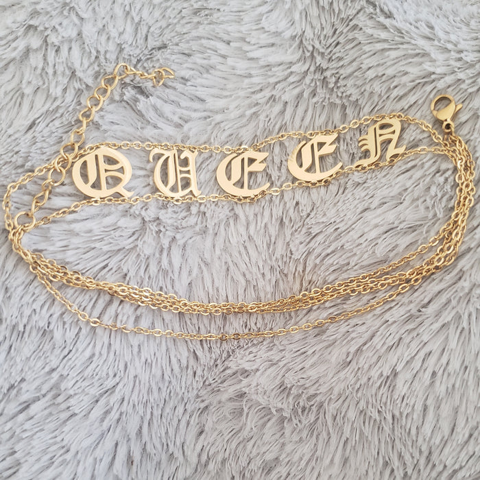 QUEEN old English Choker 18k (TF) - ebrook lael